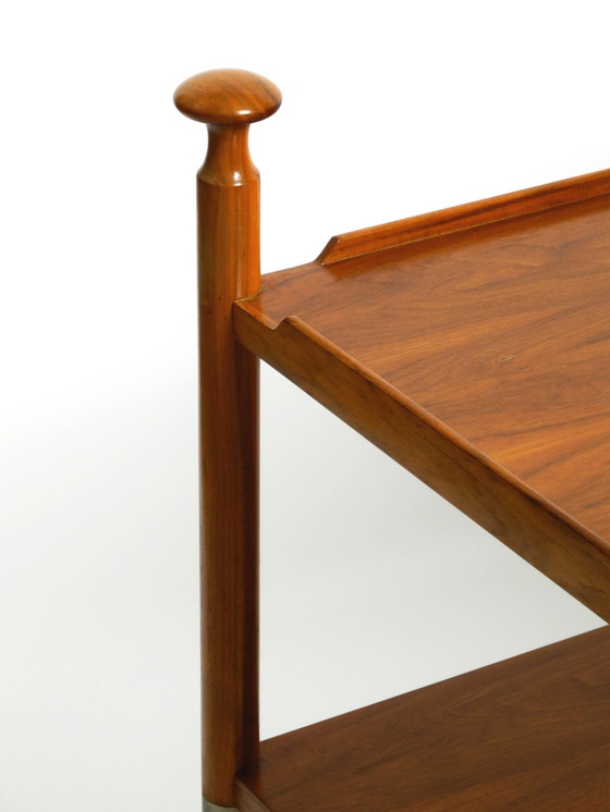 Image 1 of Very Rare Beautiful Mid Century Modern Bar Cart Made Of Walnut By Wilhelm Renz