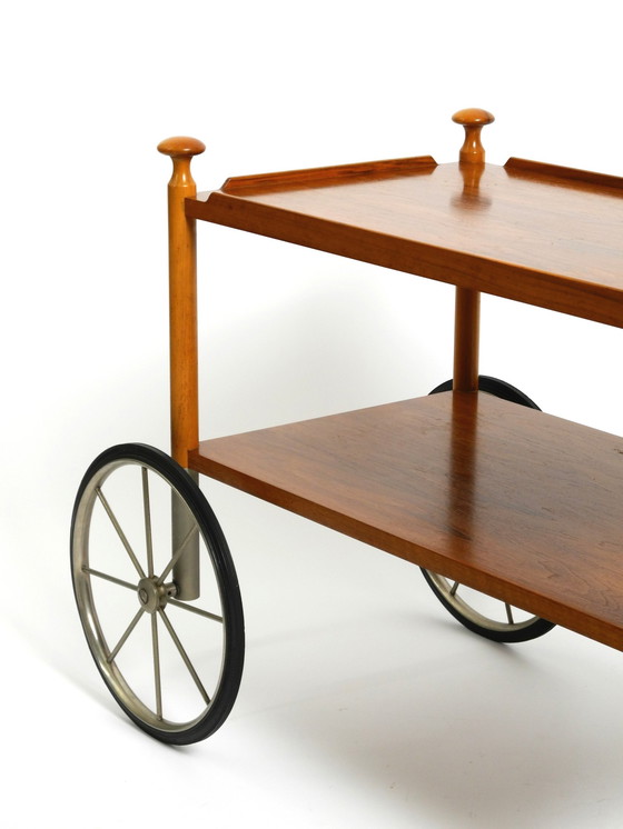 Image 1 of Very Rare Beautiful Mid Century Modern Bar Cart Made Of Walnut By Wilhelm Renz