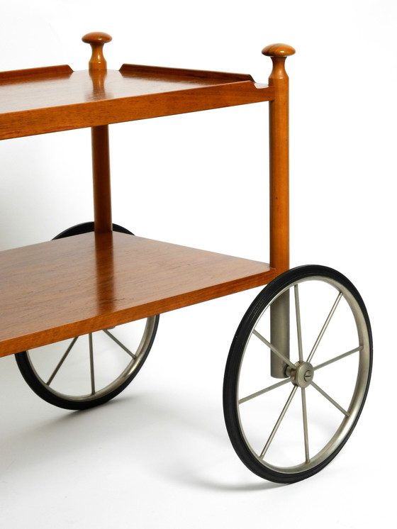 Image 1 of Very Rare Beautiful Mid Century Modern Bar Cart Made Of Walnut By Wilhelm Renz