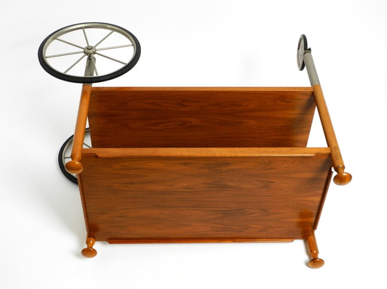 Image 1 of Very Rare Beautiful Mid Century Modern Bar Cart Made Of Walnut By Wilhelm Renz