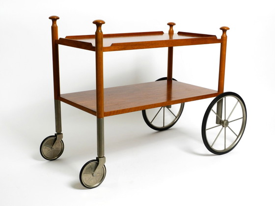 Image 1 of Very Rare Beautiful Mid Century Modern Bar Cart Made Of Walnut By Wilhelm Renz