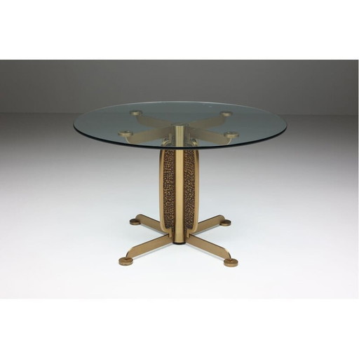Vintage brass table by Luciano Frigerio, Italy 1970