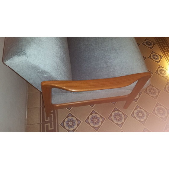 Image 1 of Divano letto vintage in teak e velluto blu