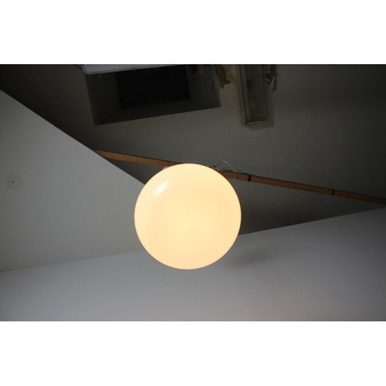 Image 1 of Lampada a sospensione vintage Art Déco in ottone e vetro, Cecoslovacchia, anni '30