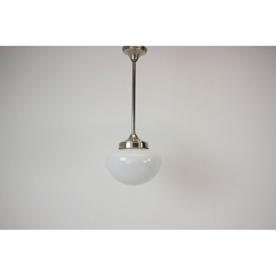 Image 1 of Lampada a sospensione vintage Art Déco in ottone e vetro, Cecoslovacchia, anni '30