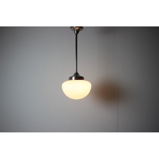 Image 1 of Lampada a sospensione vintage Art Déco in ottone e vetro, Cecoslovacchia, anni '30