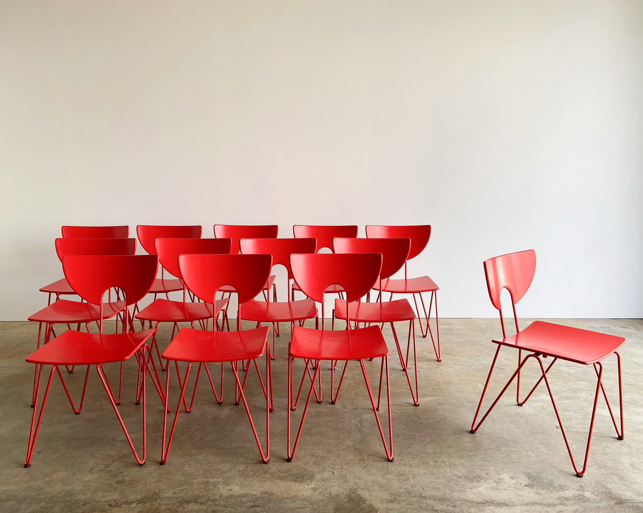 Kusch & Co Mikado 1800 Stackable Side Chairs by Walter Leeman, Rounded
