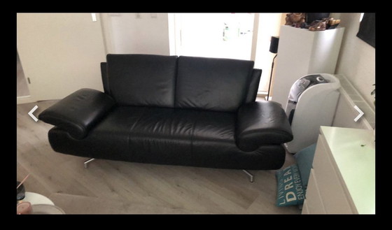 Image 1 of 2 and 3 Seater leather sofa montel