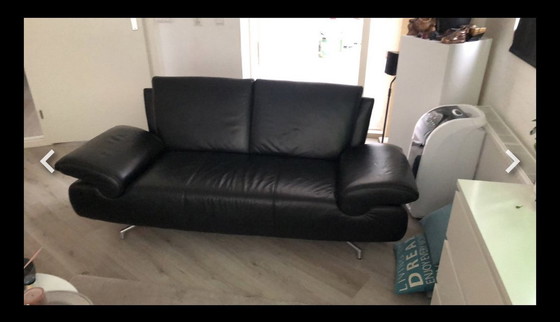 Image 1 of 2 and 3 Seater leather sofa montel