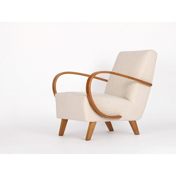 Image 1 of Vintage boucle armchair by Jindrich Halabala for Spojene Up Zavody, 1940s