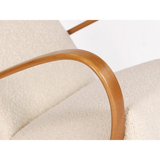 Image 1 of Vintage boucle armchair by Jindrich Halabala for Spojene Up Zavody, 1940s