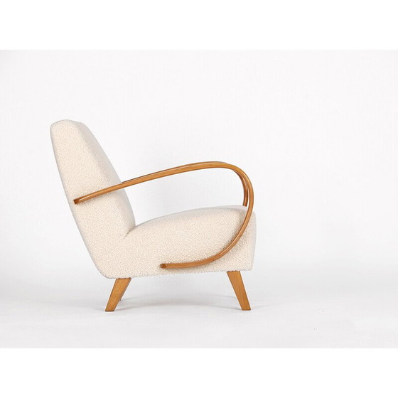 Image 1 of Vintage boucle armchair by Jindrich Halabala for Spojene Up Zavody, 1940s