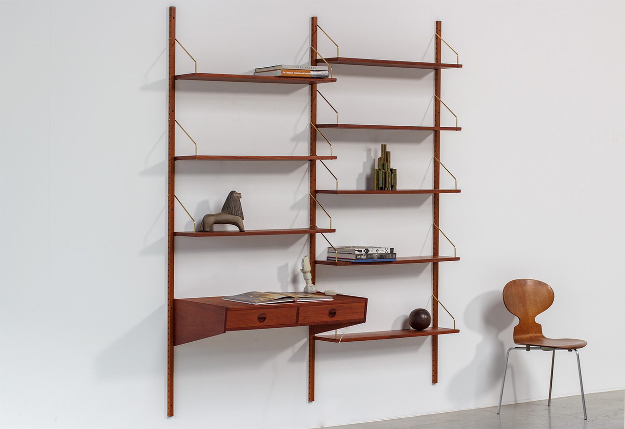 Unidad de pared Hansen & Guldborg para HG Møbler 1960 Dinamarca