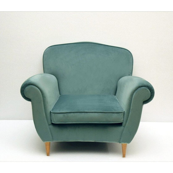 Image 1 of Vintage velvet armchair by Ico Parisi, 1950