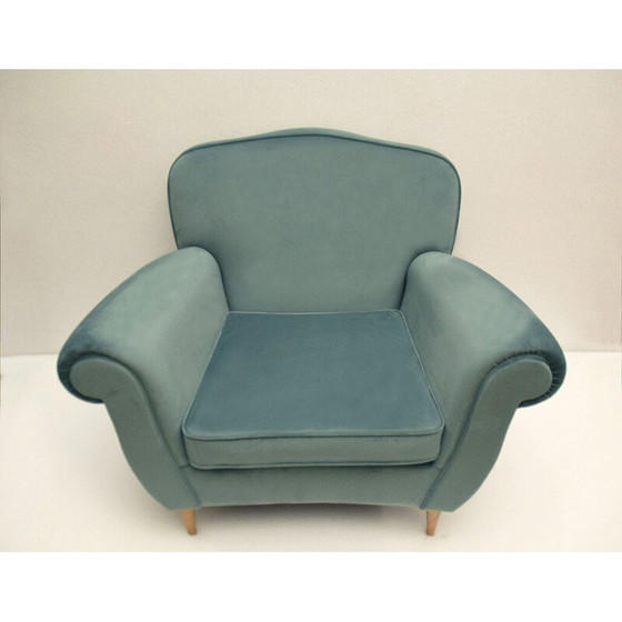 Image 1 of Vintage velvet armchair by Ico Parisi, 1950