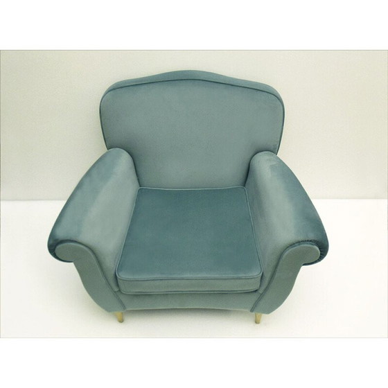 Image 1 of Vintage velvet armchair by Ico Parisi, 1950