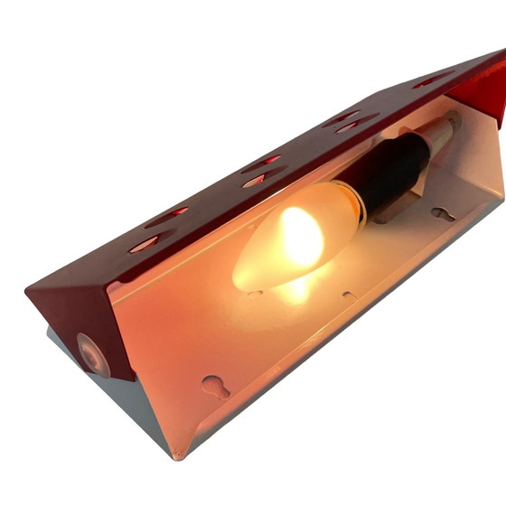 Image 1 of W.L.P. - Red 1960's Wall Mounted Lamp / Bedside Lamp With Adjustable Shade