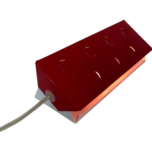 W.L.P. - Red 1960'S Wall Mounted Lamp / Bedside Lamp With Adjustable Shade