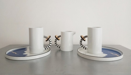 Image 1 of Cattany Design Gold And Black Postmodern Breakfast Set, 1980S