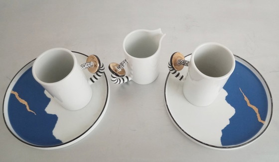 Image 1 of Cattany Design Gold And Black Postmodern Breakfast Set, 1980S