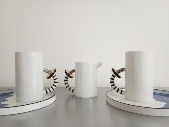 Image 1 of Cattany Design Gold And Black Postmodern Breakfast Set, 1980S