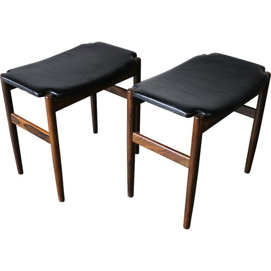 Image 1 of Pair of vintage rosewood stools by Gustav Bertelsen, Denmark