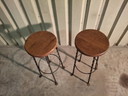2× Barstool Brutalist Stool Wrought Iron Industrial