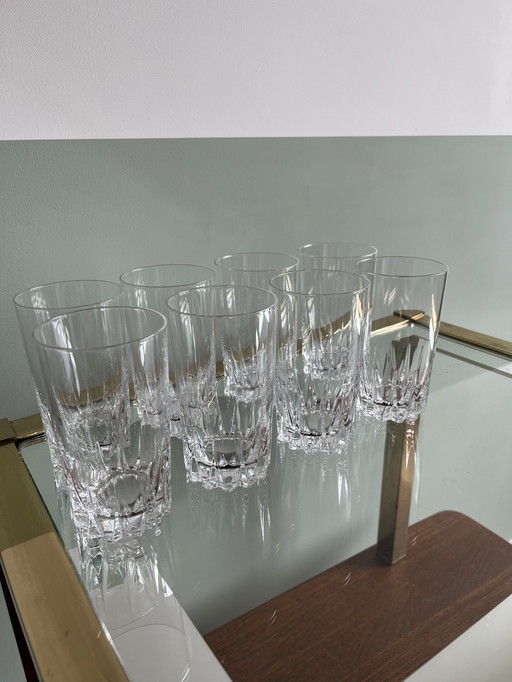 8x Cristal d'Arques Louvre Longdrink glasses