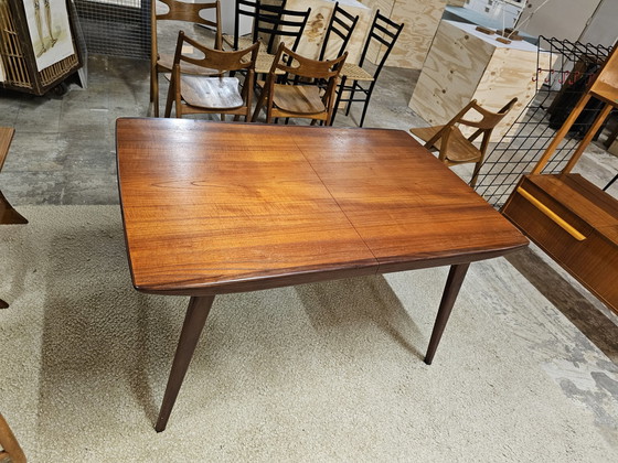 Image 1 of Teak Dining Table Extendable Louis Van Teeffelen For Webe Mid - Century