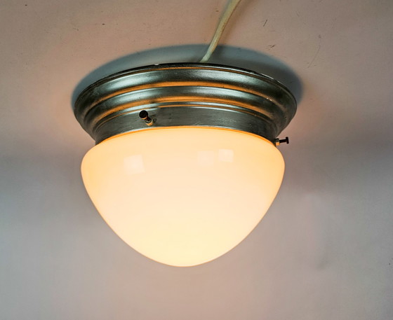 Image 1 of Vintage opaline glass ceiling lamp