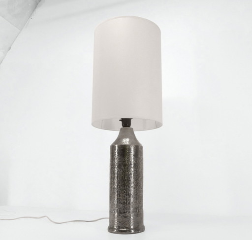 Silver Ceramic Lamp Stand By Bitossi For Bergboms 1960