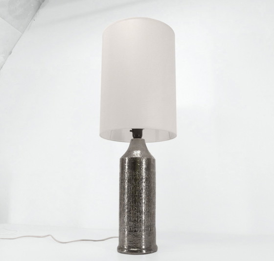 Image 1 of Silver Ceramic Lamp Stand By Bitossi For Bergboms 1960