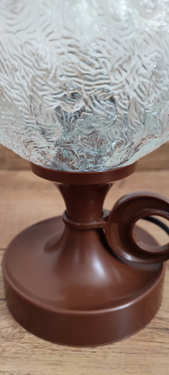 Image 1 of Space Age Table Lamp Glass Frosted Spherical