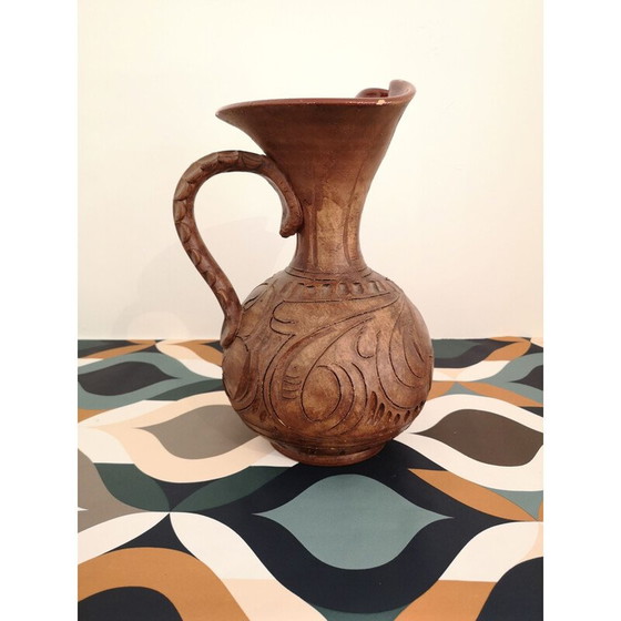 Image 1 of Brocca in terracotta d'epoca con interno smaltato