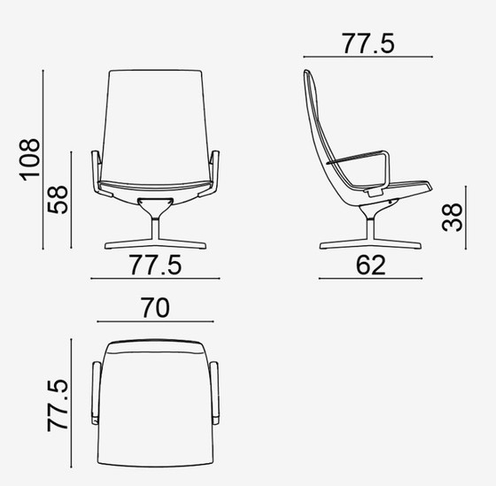 Image 1 of Set Of 2 Arper Cativa 70 Armchairs