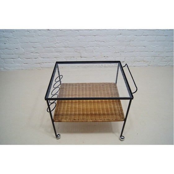 Image 1 of Carrello bar vintage in rattan, anni '60 
