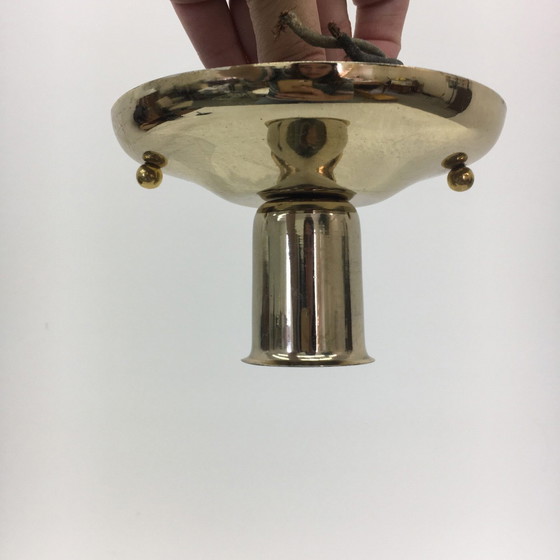 Image 1 of Mid-century Minimal Schonbek & Co. Gold Light Fixture, 1970’s