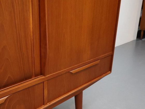 Image 1 of Teak Danish Wall Unit Sliding Doors