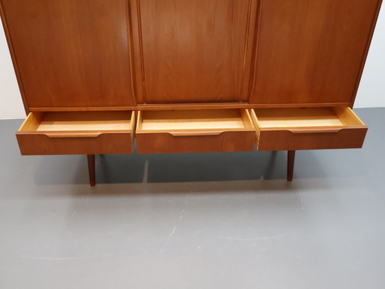 Image 1 of Teak Danish Wall Unit Sliding Doors