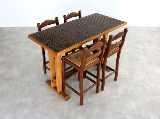Image 1 of Vintage bar table with 4 chairs