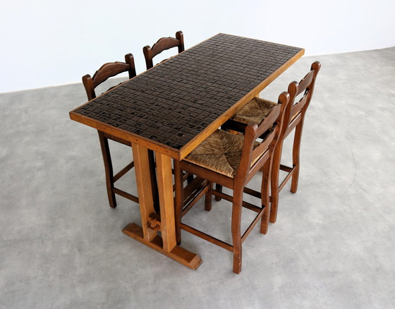 Image 1 of Vintage bar table with 4 chairs