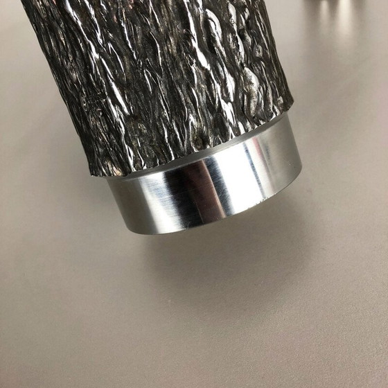 Image 1 of Coppia di vasi brutalisti vintage in acciaio, Germania 1970