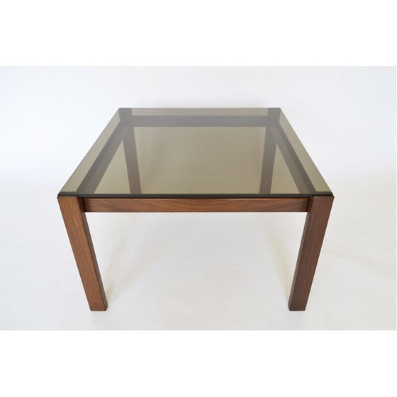 Image 1 of Vintage teak and smoked glass coffee table, Denmark 1960