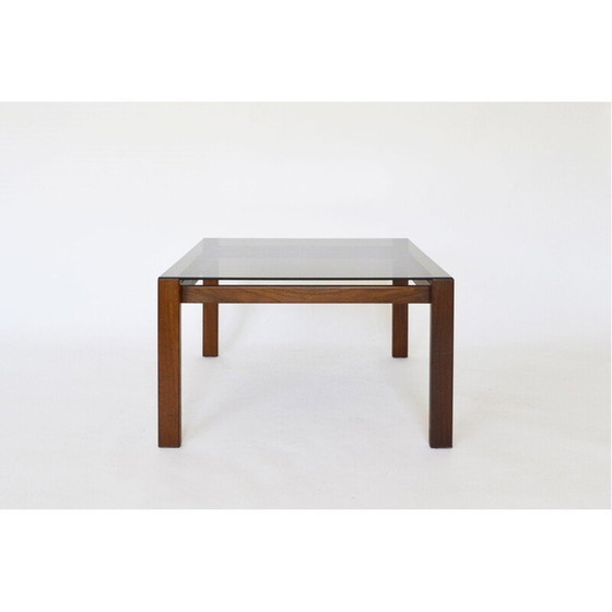 Image 1 of Vintage teak and smoked glass coffee table, Denmark 1960