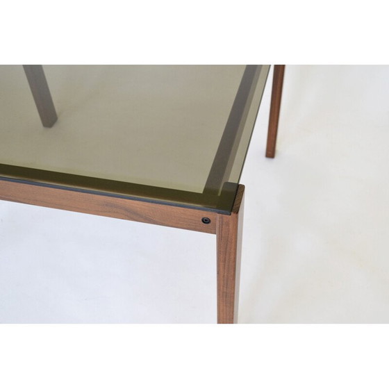 Image 1 of Vintage teak and smoked glass coffee table, Denmark 1960