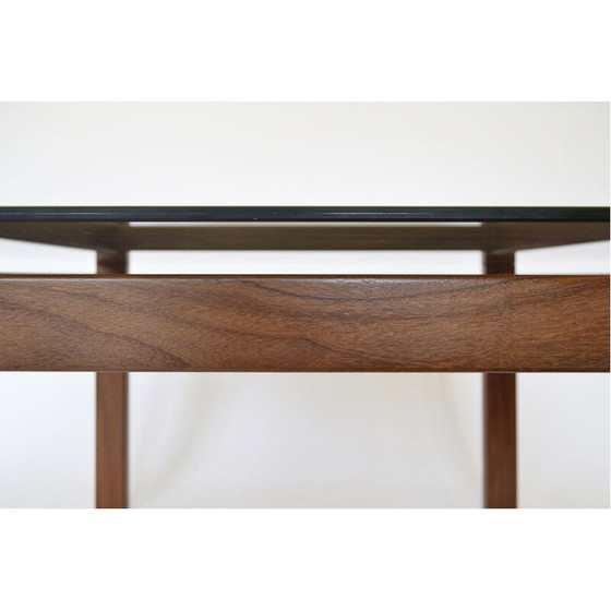 Image 1 of Vintage teak and smoked glass coffee table, Denmark 1960