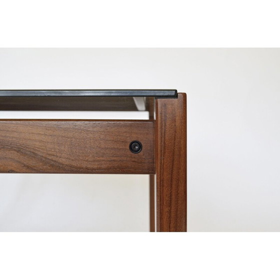 Image 1 of Vintage teak and smoked glass coffee table, Denmark 1960