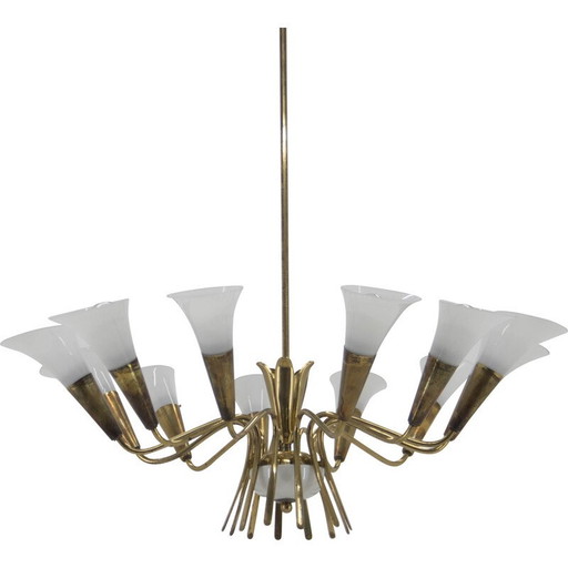 Vintage chandelier by Kamenicky Senov, 1958