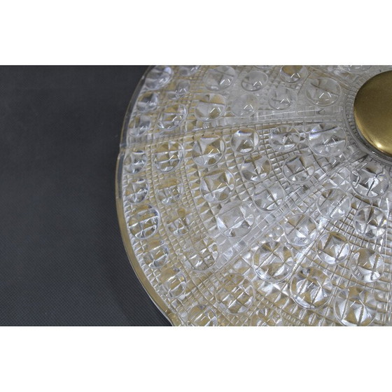 Image 1 of Pair of vintage brass and glass ceiling lamps by Carl Fagerlund, Sweden 1970s