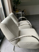 2 Cream White Leather Jess Design Armchairs